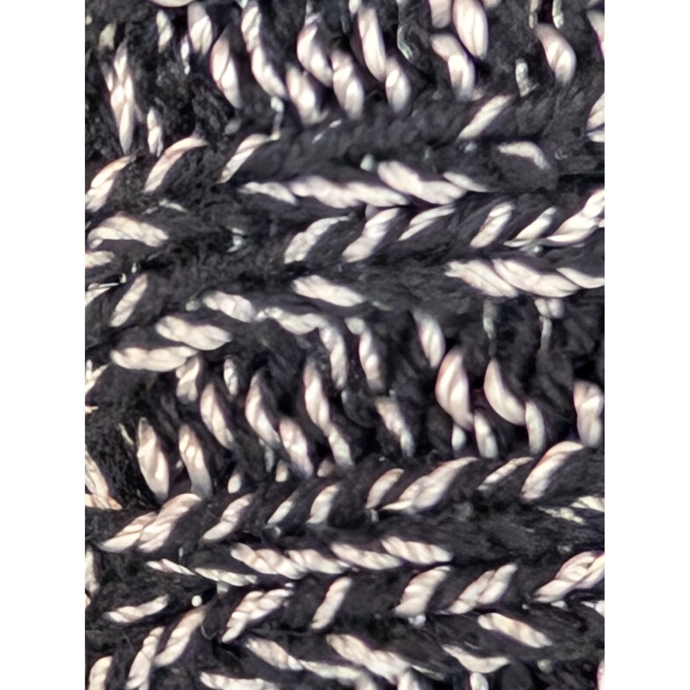 Tribal Black & White Knit Cardigan Short Sleeve XL Button Shawl Collar - Picture 3 of 8